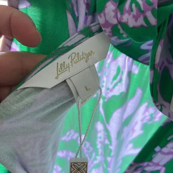 LILLY PULITZER Wyota Skirted Romper Brazilian Green Salty Sandbar. Large NWT - Picture 13 of 15